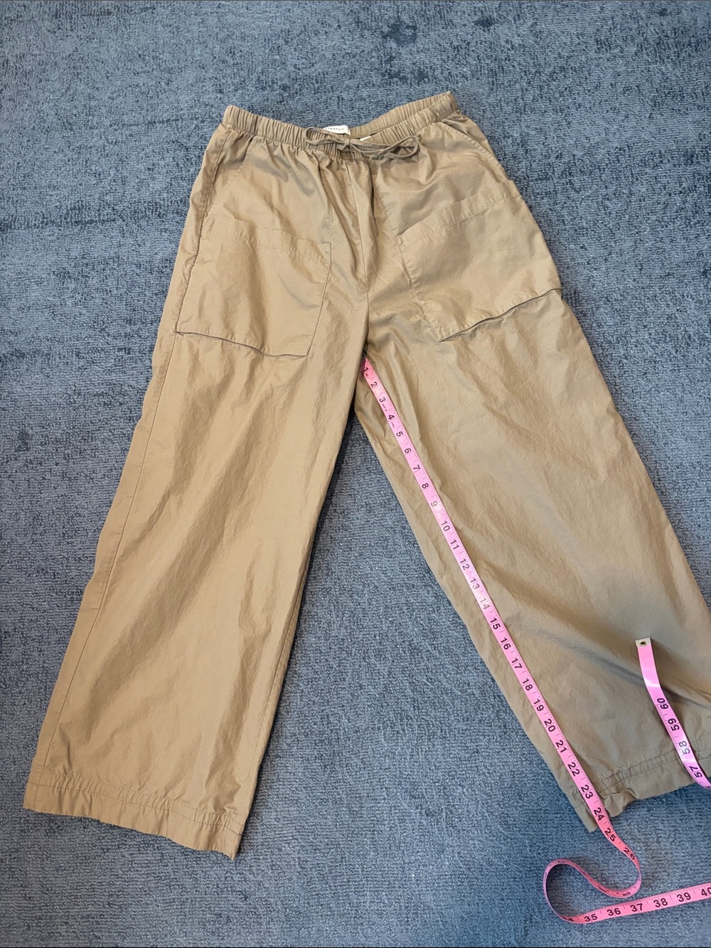 Babaton Cotton Drawstring Straight  Cropped Pants